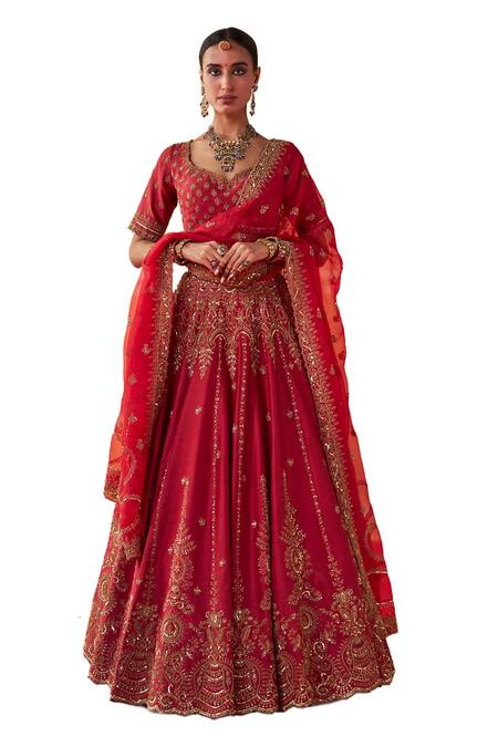 Jigar Mali Maroon Chanderi Sequins, Zari, Embroidery Sweetheart Neck Bridal Lehenga Set Online at Aza Fashions Jigar Mali_Maroon Chanderi Sequins, Zari, Embroidery Sweetheart Neck Bridal Lehenga Set _Online_at_Aza_Fashions