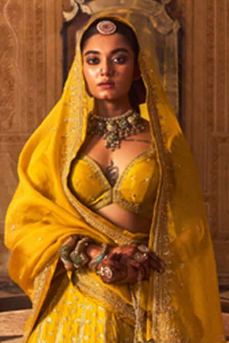 Jigar Mali Mughal Woven Bridal Lehenga Set 