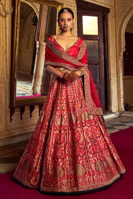 Jigar Mali Embroidered Blouse Lehenga Set 