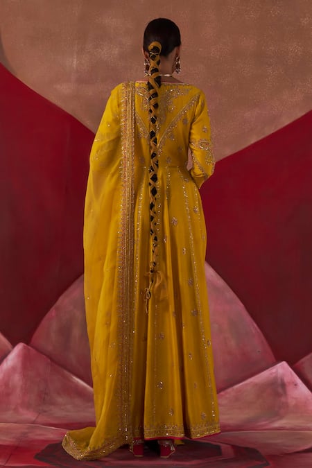 Jigar Mali Dori Embroidered Jacket Anarkali Set 