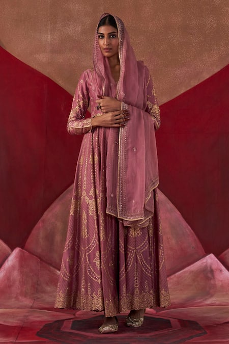 Buy Jigar Mali Purple Organza, Chanderi Embroidery Plunge Dori Hand Jacket Anarkali Pant Set Online at Aza Fashions Buy_Jigar Mali_Purple Organza, Chanderi Embroidery Plunge Dori Hand Jacket Anarkali Pant Set_Online_at_Aza_Fashions