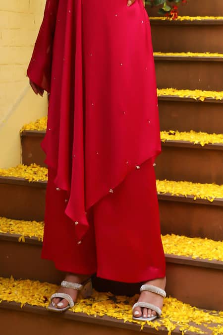 Buy Ajiesh Oberoi Pink Chiffon, Lycra Leher Cutdana Embroidered Cape And Palazzo Set Online at Aza Fashions Buy_Ajiesh Oberoi_Pink Chiffon, Lycra Leher Cutdana Embroidered Cape And Palazzo Set _Online_at_Aza_Fashions