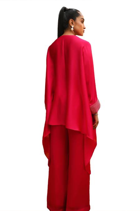 Ajiesh Oberoi Pink Chiffon, Muslin Cut Work, Jhilmil Embroidered Kaftan And Palazzo Set at Aza Fashions Ajiesh Oberoi_Pink Chiffon, Muslin Cut Work, Jhilmil Embroidered Kaftan And Palazzo Set _at_Aza_Fashions