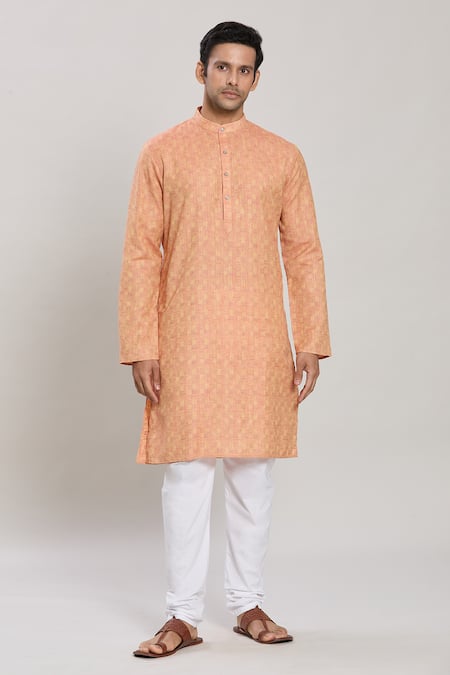 Arihant Rai Sinha Chequered Pattern Straight Kurta With Churidar 