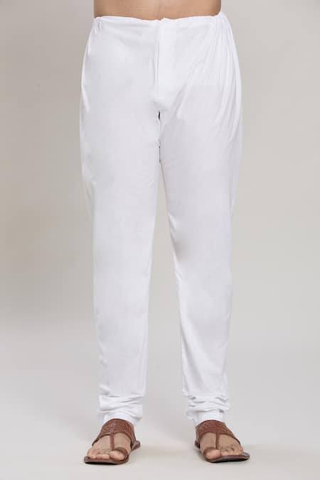 Arihant Rai Sinha_Yellow Cotton Jacquard Pattern Kurta With Churidar_at_Aza_Fashions