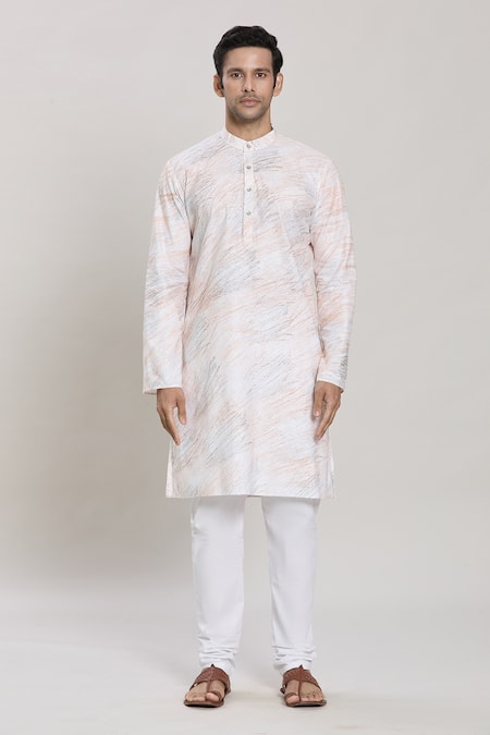 Buy Arihant Rai Sinha White Linen, Cotton Brush Print Straight Kurta And Pant Set Online at Aza Fashions Buy_Arihant Rai Sinha_White Linen, Cotton Brush Print Straight Kurta And Pant Set_Online_at_Aza_Fashions