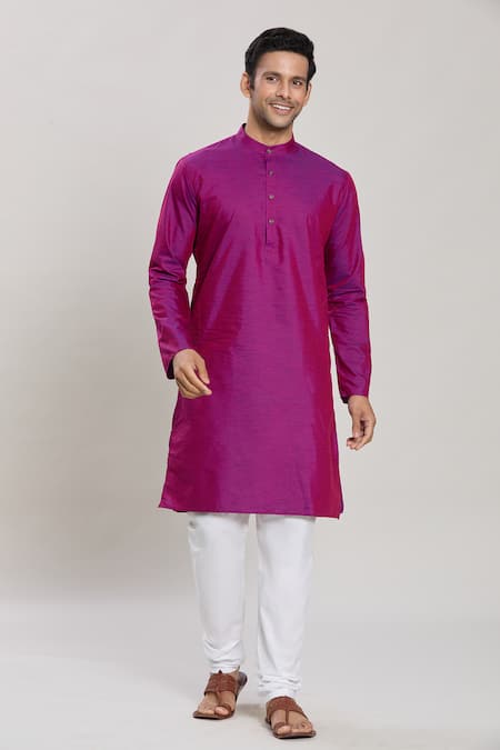 Arihant Rai Sinha Solid Straight Long Sleeve Kurta & Churidar Set 