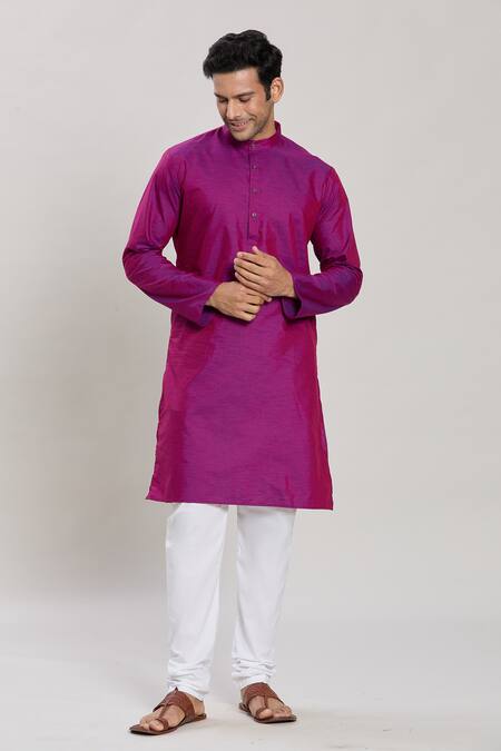 Buy Arihant Rai Sinha Purple Cotton Solid Straight Long Sleeve Kurta And Churidar Set Online at Aza Fashions Buy_Arihant Rai Sinha_Purple Cotton Solid Straight Long Sleeve Kurta And Churidar Set_Online_at_Aza_Fashions