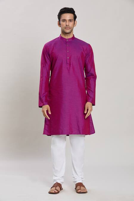 Arihant Rai Sinha Purple Cotton Solid Straight Long Sleeve Kurta And Churidar Set at Aza Fashions Arihant Rai Sinha_Purple Cotton Solid Straight Long Sleeve Kurta And Churidar Set_at_Aza_Fashions