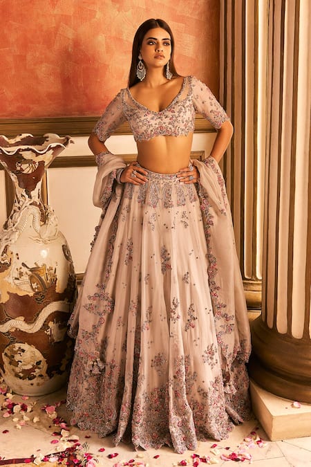 Dolly J Dulect Zardozi Embroidered Bridal Lehenga Set 