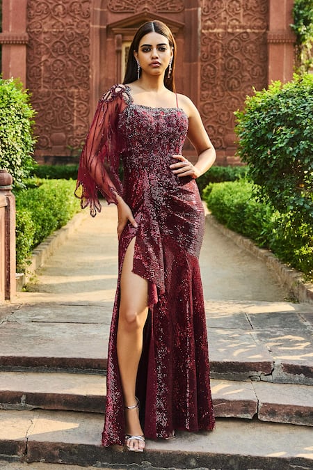 Dolly J Benaisha Embroidered Draped Gown 