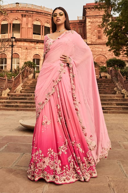 Dolly J Resham Embroidered Lehenga Saree With Blouse 