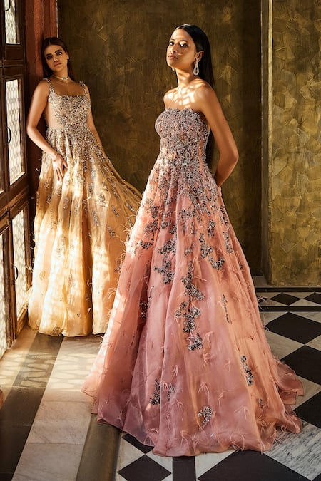 Dolly J Abstract Sequin Embellished Gown 