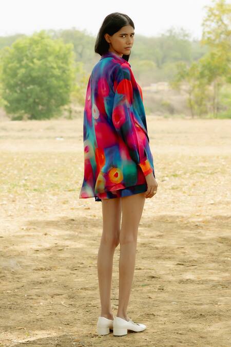 Raasa Color Blast Print Crop Top 