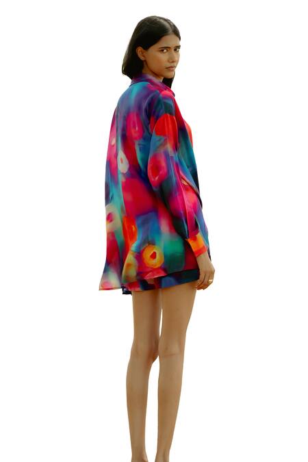 Buy_Raasa_Multi Modal Print Blast Sweetheart Neck Crop Top  _Online_at_Aza_Fashions