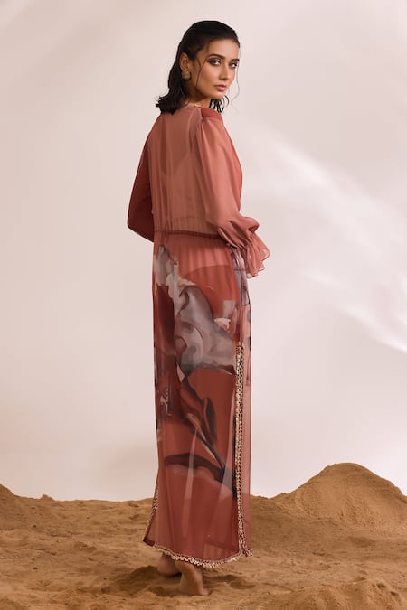 Divya Aggarwal Aurelia Printed Sheer Kaftan 