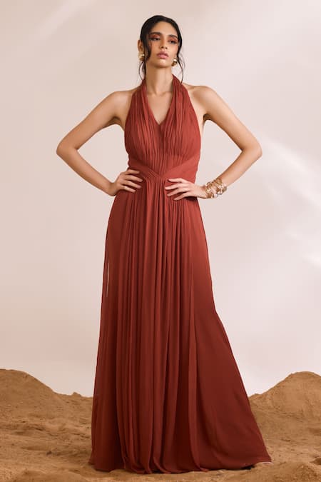 Divya Aggarwal Luna Backless Draped Dress 