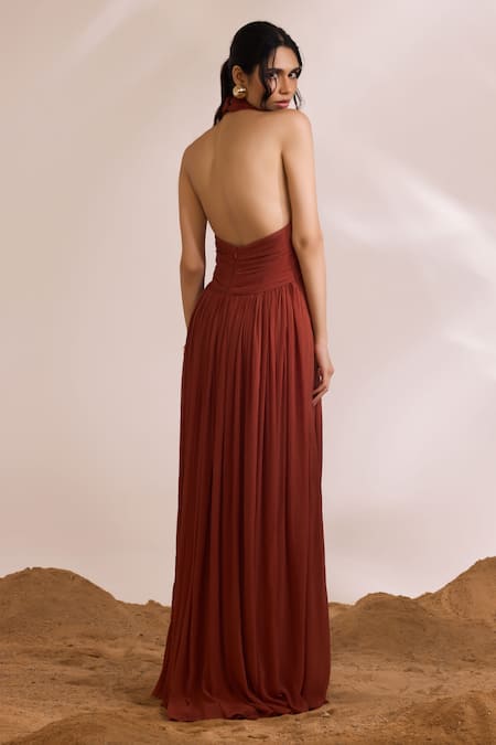 Divya Aggarwal Luna Backless Draped Dress 