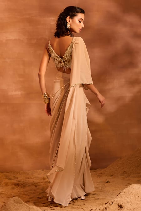 Divya Aggarwal Orla Draped Concept Saree With Embellished Blouse 