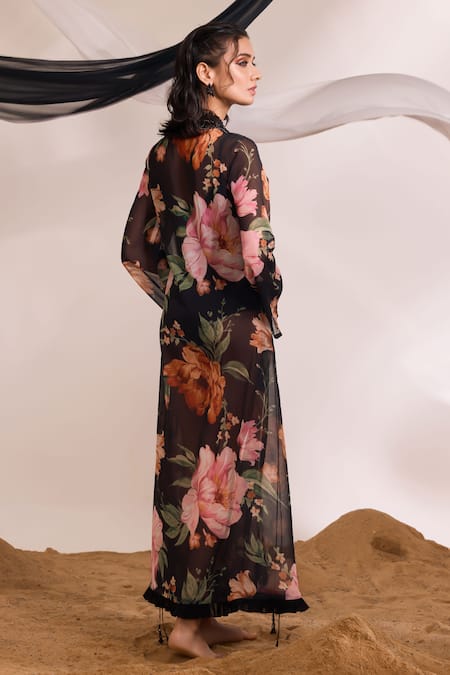 Divya Aggarwal Phoebe Floral Print Slit Kaftan 