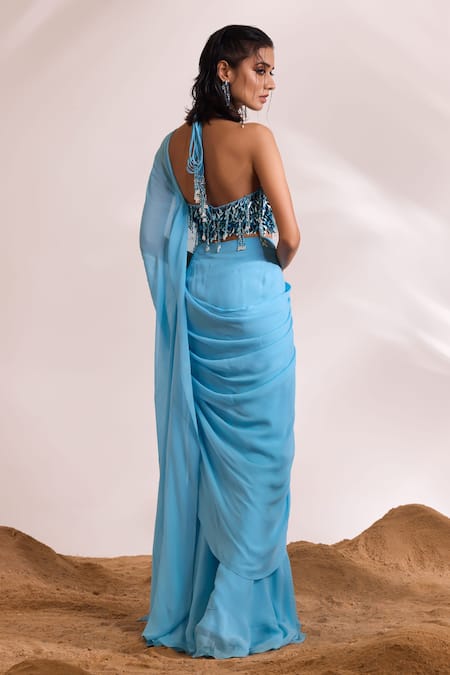 Divya Aggarwal Renee Pre-Draped Slit Saree With Blouse 