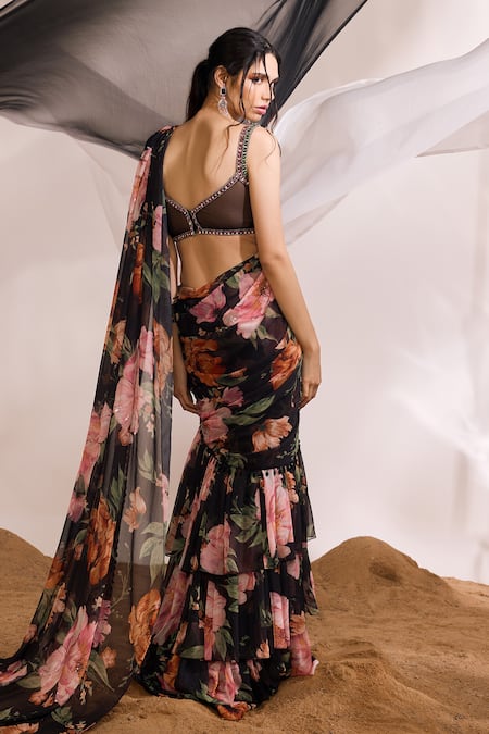 Divya Aggarwal Tessa Printed Pre-Draped Saree With Blouse 