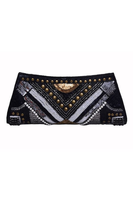 Jasbir Gill Metallic Stud Embellished Box Clutch 