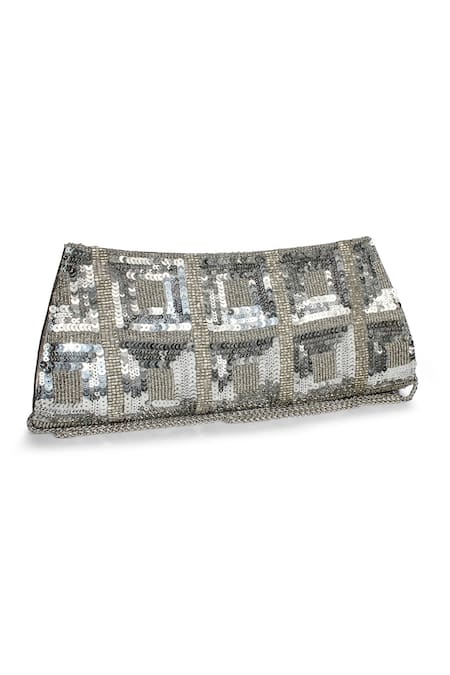 Jasbir Gill Sequin Square Embellished Clutch 