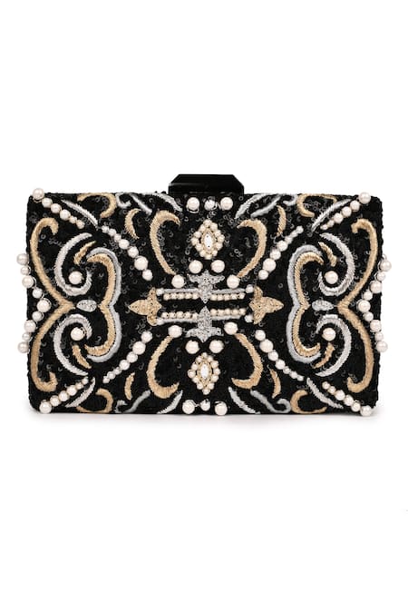 Jasbir Gill Pearl & Sequin Embroidered Clutch 