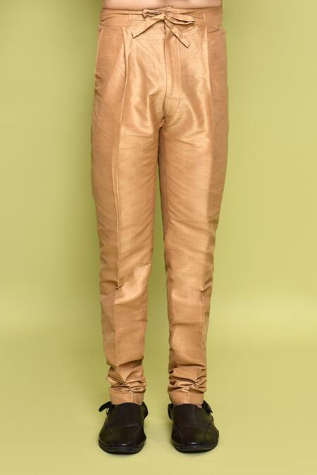 Arihant Rai Sinha_Gold Silk Solid Kurta And Nehru Jacket Set _at_Aza_Fashions