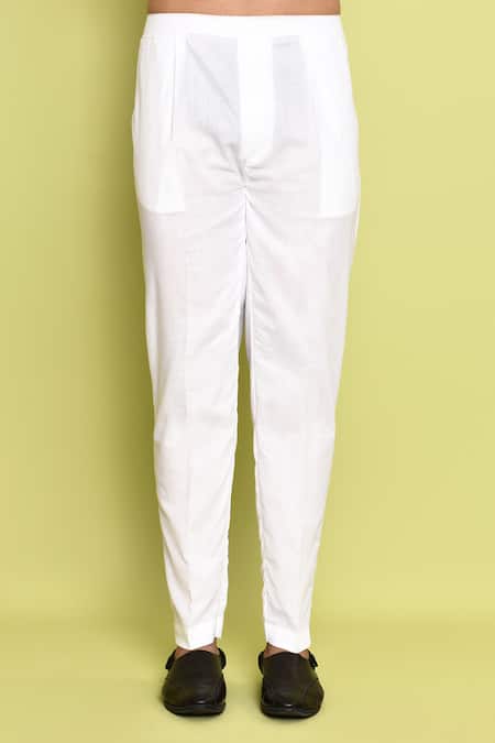 Arihant Rai Sinha_Blue Cotton, Silk Solid Kurta With Pant_Online_at_Aza_Fashions