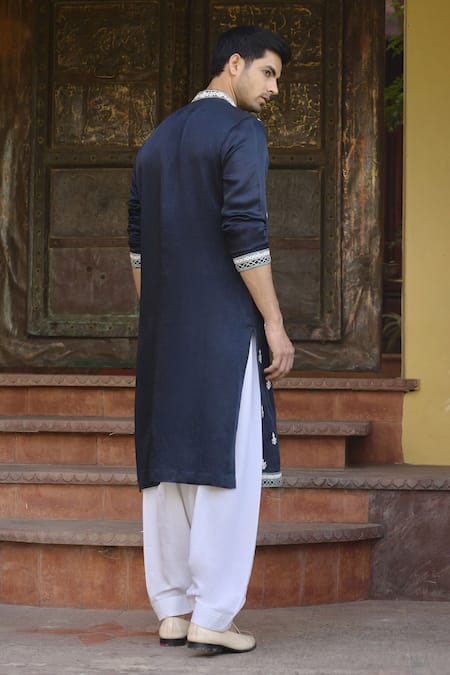 Ankit V Kapoor Dhanbai Floral Thread Embroidered Kurta & Salwar Set