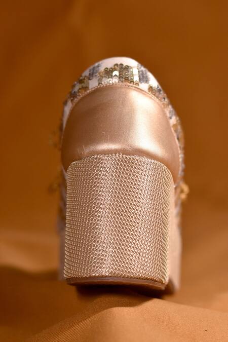 Buy_Around Always_Gold Versa Sequin Embroidered Sneakers