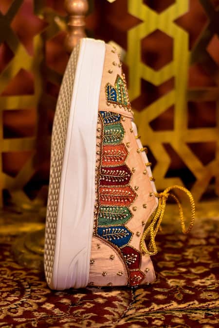 Around Always Multi Color Zoya Cutdana Embroidered Sneakers Online at Aza Fashions Around Always_Multi Color Zoya Cutdana Embroidered Sneakers _Online_at_Aza_Fashions