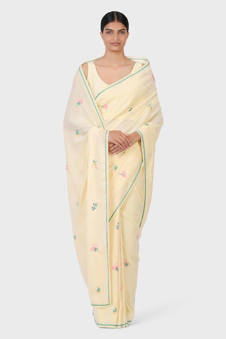 LAITE Lake Garden Floral Embroidered Saree 