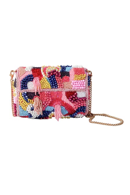 Ginn And Tonik Bead Embellished Mosaic Sling Bag 