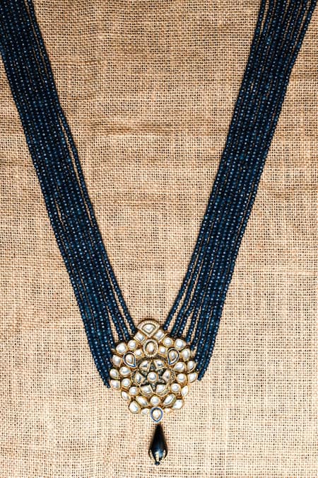 Nayaab by Sonia Imperial Grace Jadau Pendant Bead Necklace 