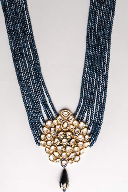 Nayaab By Sonia Gold Plated Imperial Grace Jadau Pendant Bead Necklace Online at Aza Fashions Nayaab By Sonia_Gold Plated Imperial Grace Jadau Pendant Bead Necklace _Online_at_Aza_Fashions