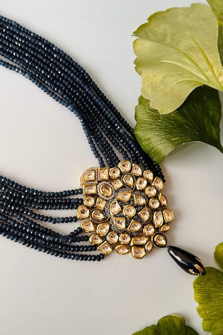 Buy Nayaab By Sonia Gold Plated Imperial Grace Jadau Pendant Bead Necklace Online at Aza Fashions Buy_Nayaab By Sonia_Gold Plated Imperial Grace Jadau Pendant Bead Necklace _Online_at_Aza_Fashions