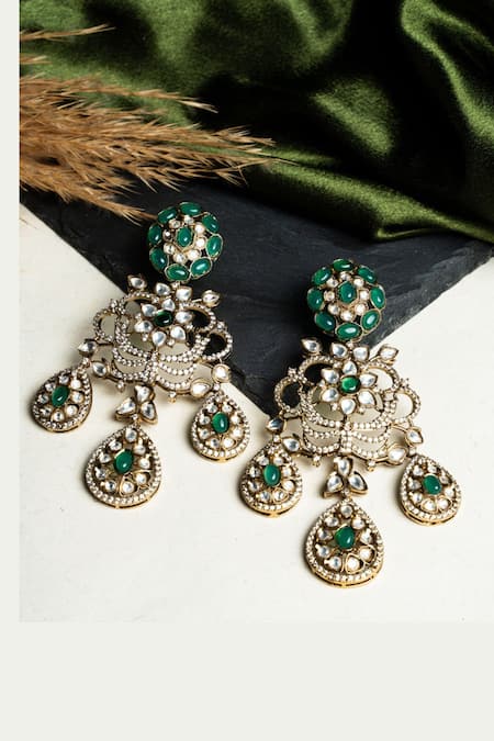 Buy Nayaab By Sonia Gold Plated Zari Rajwadi Raniyan Floral Chandeliers Online at Aza Fashions Buy_Nayaab By Sonia_Gold Plated Zari Rajwadi Raniyan Floral Chandeliers _Online_at_Aza_Fashions