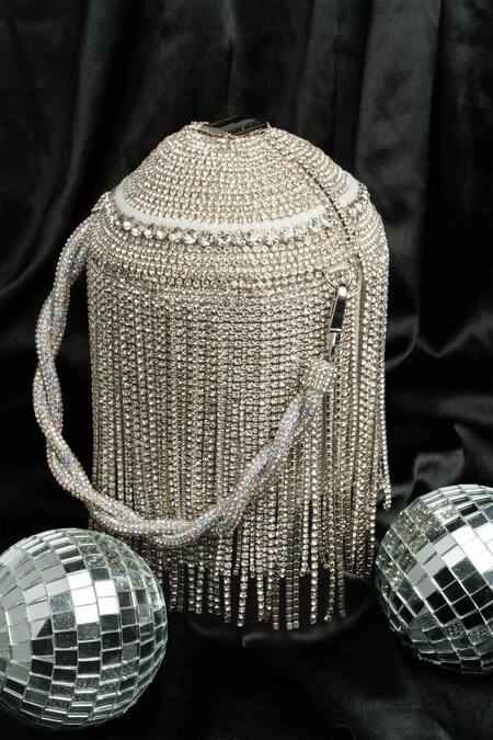Nayaab By Sonia Silver Diamonds Celestial Moonlit Majesty Diamante Potli Bag Online at Aza Fashions Nayaab By Sonia_Silver Diamonds Celestial Moonlit Majesty Diamante Potli Bag _Online_at_Aza_Fashions