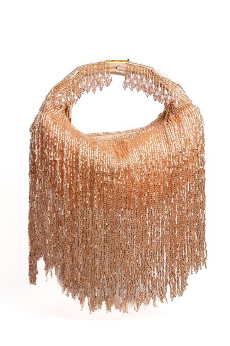 Nayaab By Sonia Peach Beads, Tassels Sailor Embellished Potli Online at Aza Fashions Nayaab By Sonia_Peach Beads, Tassels Sailor Embellished Potli_Online_at_Aza_Fashions