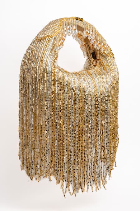 Nayaab By Sonia Silver Beads, Tassels Embellished Potli Online at Aza Fashions Nayaab By Sonia_Silver Beads, Tassels Embellished Potli _Online_at_Aza_Fashions