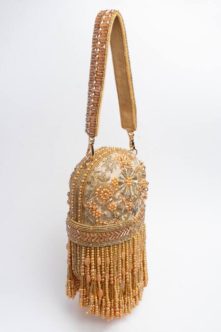 Nayaab By Sonia White Beads, Tassels Damsel And Box Clutch Online at Aza Fashions Nayaab By Sonia_White Beads, Tassels Damsel And Box Clutch _Online_at_Aza_Fashions