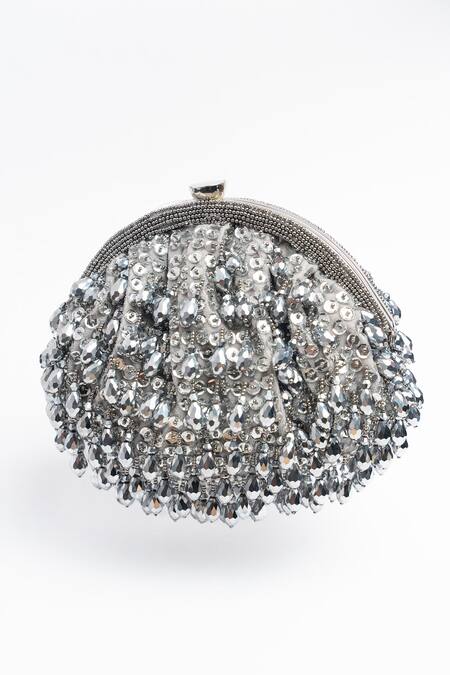 Buy Nayaab By Sonia Silver Sequins, Beads Dangling Embroidered Clutch Online at Aza Fashions Buy_Nayaab By Sonia_Silver Sequins, Beads Dangling Embroidered Clutch _Online_at_Aza_Fashions