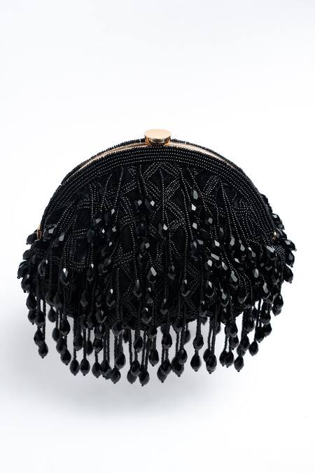 Buy Nayaab By Sonia Black Beads, Sequins Lattice Frame Eclipse Embellished Clutch Online at Aza Fashions Buy_Nayaab By Sonia_Black Beads, Sequins Lattice Frame Eclipse Embellished Clutch _Online_at_Aza_Fashions