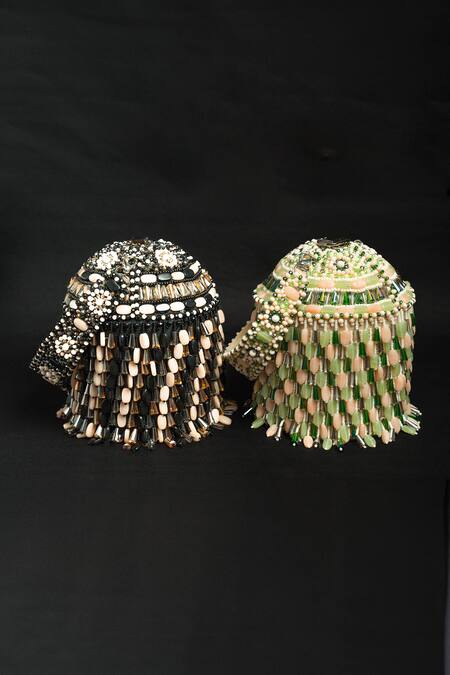 Nayaab By Sonia_Cream Beads Serenity Overload Embellished Potli Bag _Online_at_Aza_Fashions