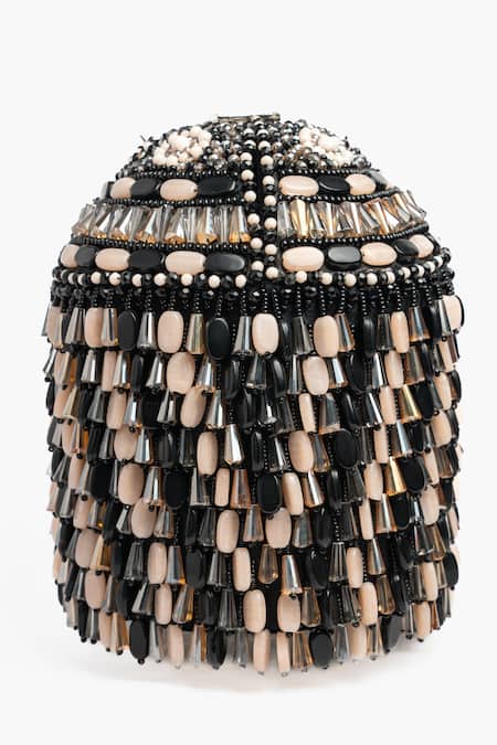 Shop_Nayaab By Sonia_Cream Beads Serenity Overload Embellished Potli Bag _Online_at_Aza_Fashions