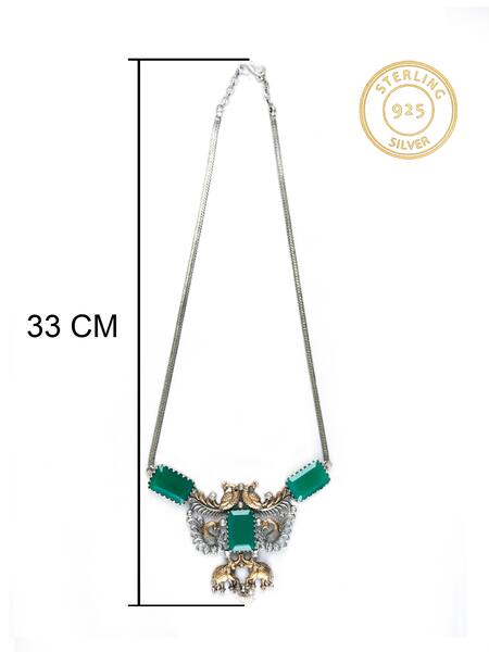 Shop Neeta Boochra Green Wildlife Fusion Onyx Studded Carved Pendant Necklace Online at Aza Fashions Shop_Neeta Boochra_Green Wildlife Fusion Onyx Studded Carved Pendant Necklace _Online_at_Aza_Fashions