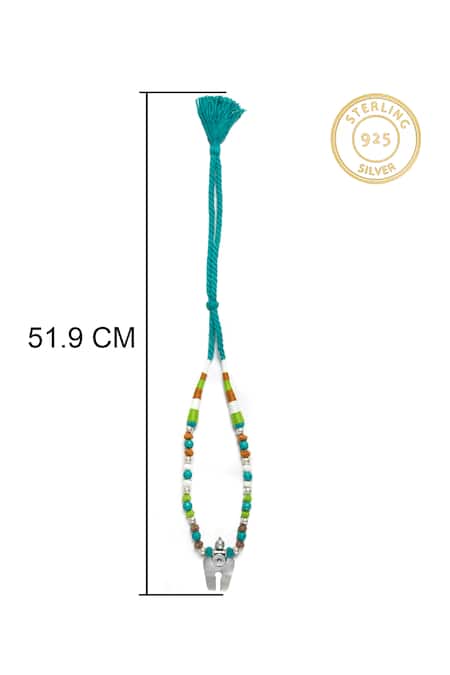 Buy_Neeta Boochra_Blue Horseshoe Harmony Pendant Bead Necklace _Online_at_Aza_Fashions